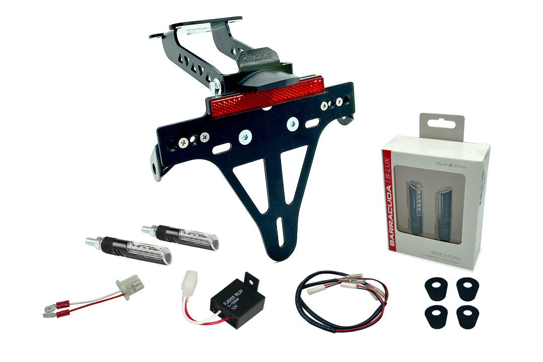 alpha Technik Kit de Soporte de Matrícula y luz de intermitente IDEA (anterior, delantero + trasero) para Yamaha YZF-125R a partir del año de modelo 2019-