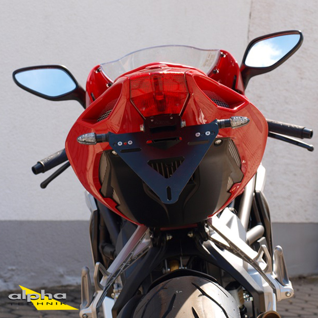 Soporte de matrícula alpha Technik para MV Agusta 675 / 800, Tipo F3, Año del modelo 2012-