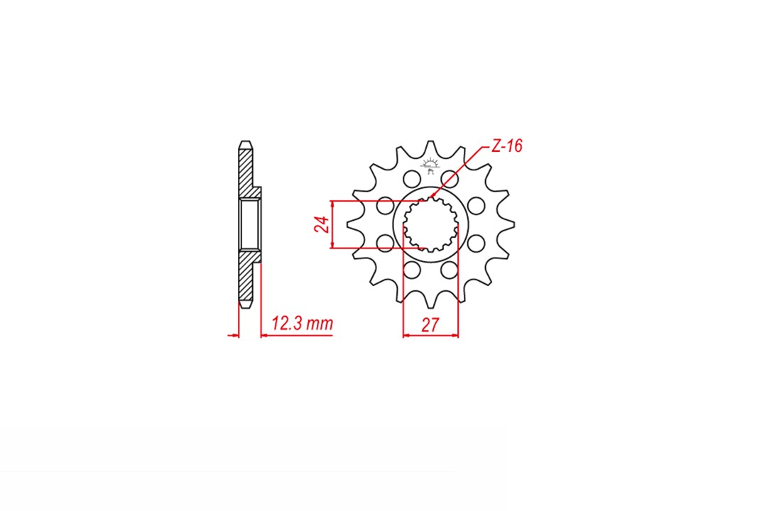 Piñón, 16 dientes, Paso 525