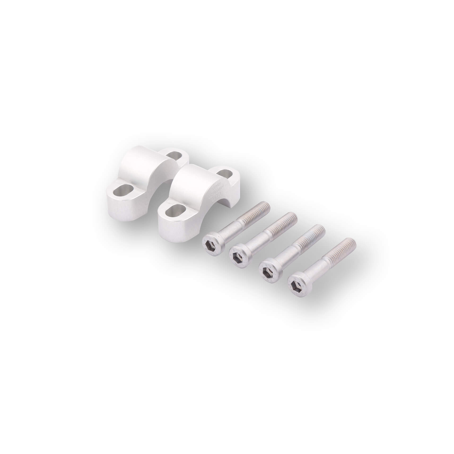 Kit de elevación de abrazaderas LSL de 15 mm, con tornillo de 45 mm, para manillar de 28,6 mm, plateado