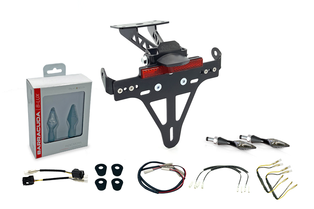 Kit Portamatrículas alpha Technik-luz de intermitente-X-LED (anterior, delanteroe + trasero) para Yamaha MT-07 RM33 / RM34 a partir del año de modelo 2021