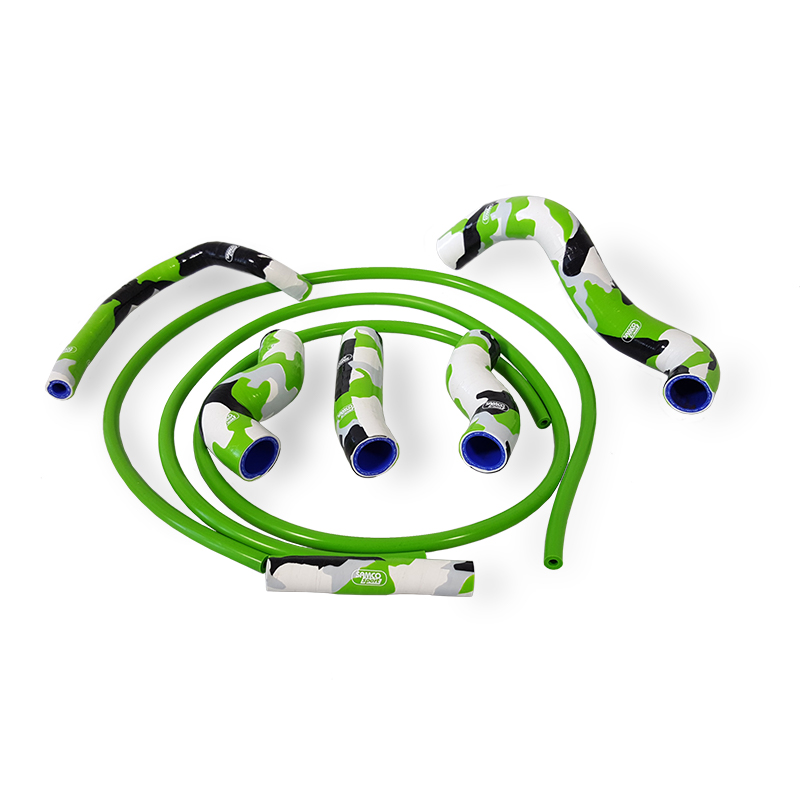 Kit de mangueras de silicona SAMCO SPORT camuflaje verde ninja para Kawasaki Z1000 modelos 2007-2009