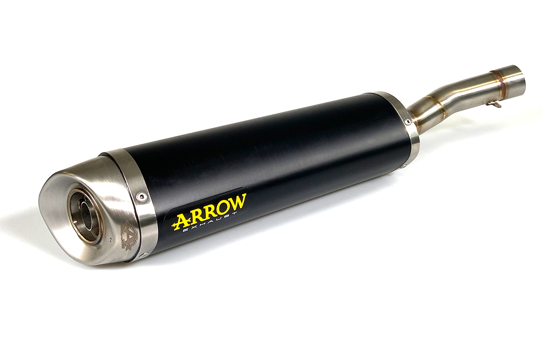 Escape ARROW DARK THUNDER Aluminio negro con tapa final de acero inoxidable para Yamaha YZF-R125 2019- MT125 2019-