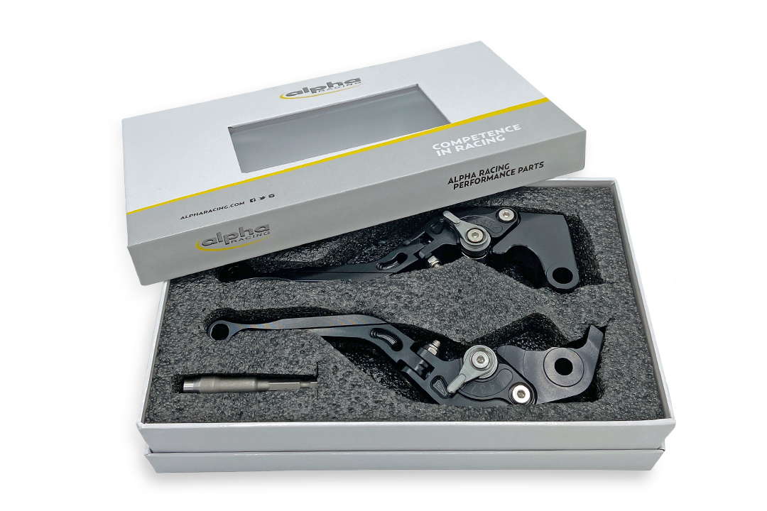 Juego de Manetas EVO negro para Yamaha FZ1 / FZ6 / FZ8 / MT07 / MT09 / Tracer 700 / Tracer 900 / XSR700 / XSR900 / XJ6 / Ténéré 700