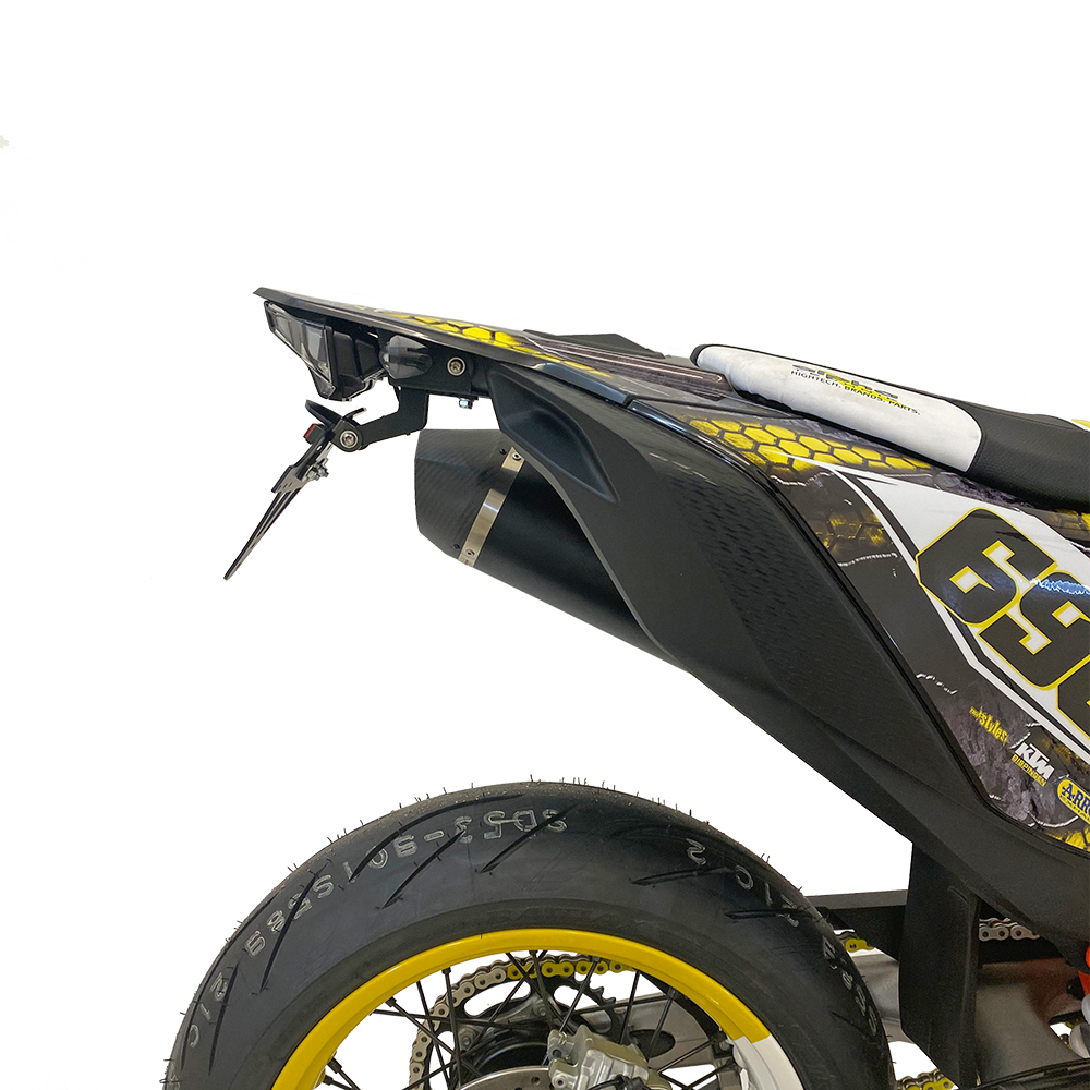 Soporte de matrícula alpha Technik para KTM 690SMC R; Tipo KTM690LC4; Año del modelo 2019-