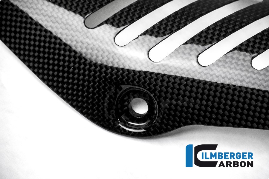 Protector térmico de escape de carbono Ilmberger para colector, brillante