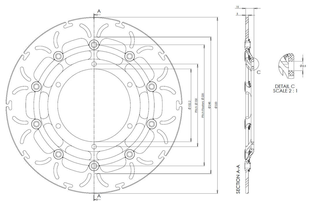 alpha Technik disco de freno ABD33 flotante
