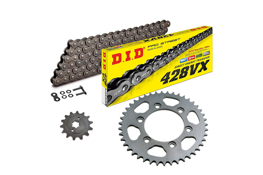 Kit de cadena DID 428VX, color estándar, para Betamotor RE125, año de modelo 2013-