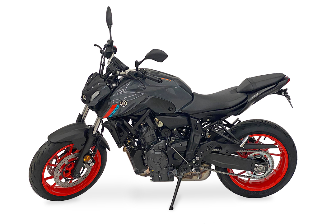 Soporte de matrícula alpha Technik para Yamaha MT-07 / MT-07 Pure, año del modelo 2021-