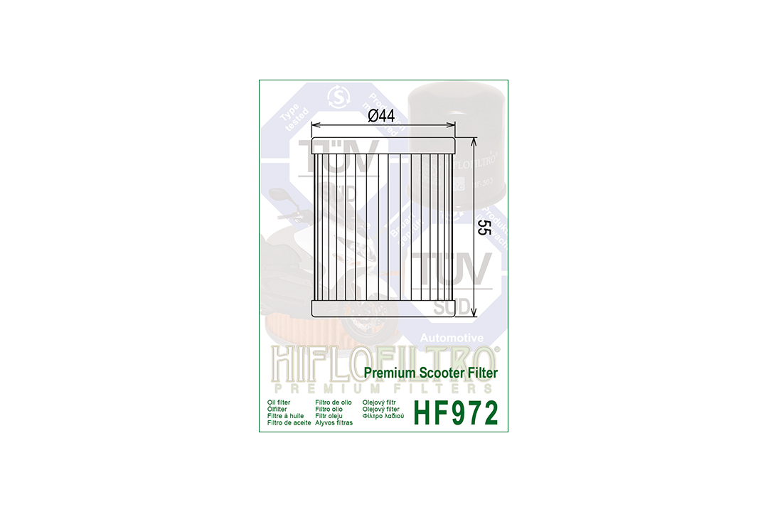 HFILO filtro de aceite HF972 para varios modelos Suzuki / SYM / Yamaha
