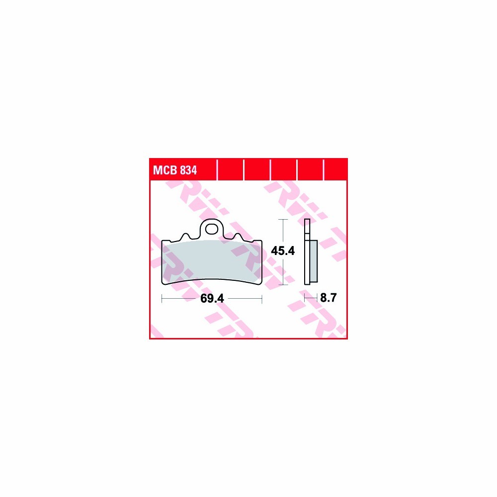 TRW pastillas del frenosatz Allround MCB834 anterior, delanteroe