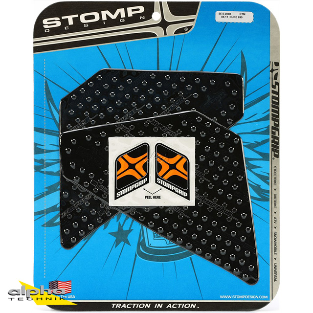 Stompgrip negro, Volcano, para varios modelos Honda, KTM, Suzuki, Triumph y Yamaha (ver lista de compatibilidad)