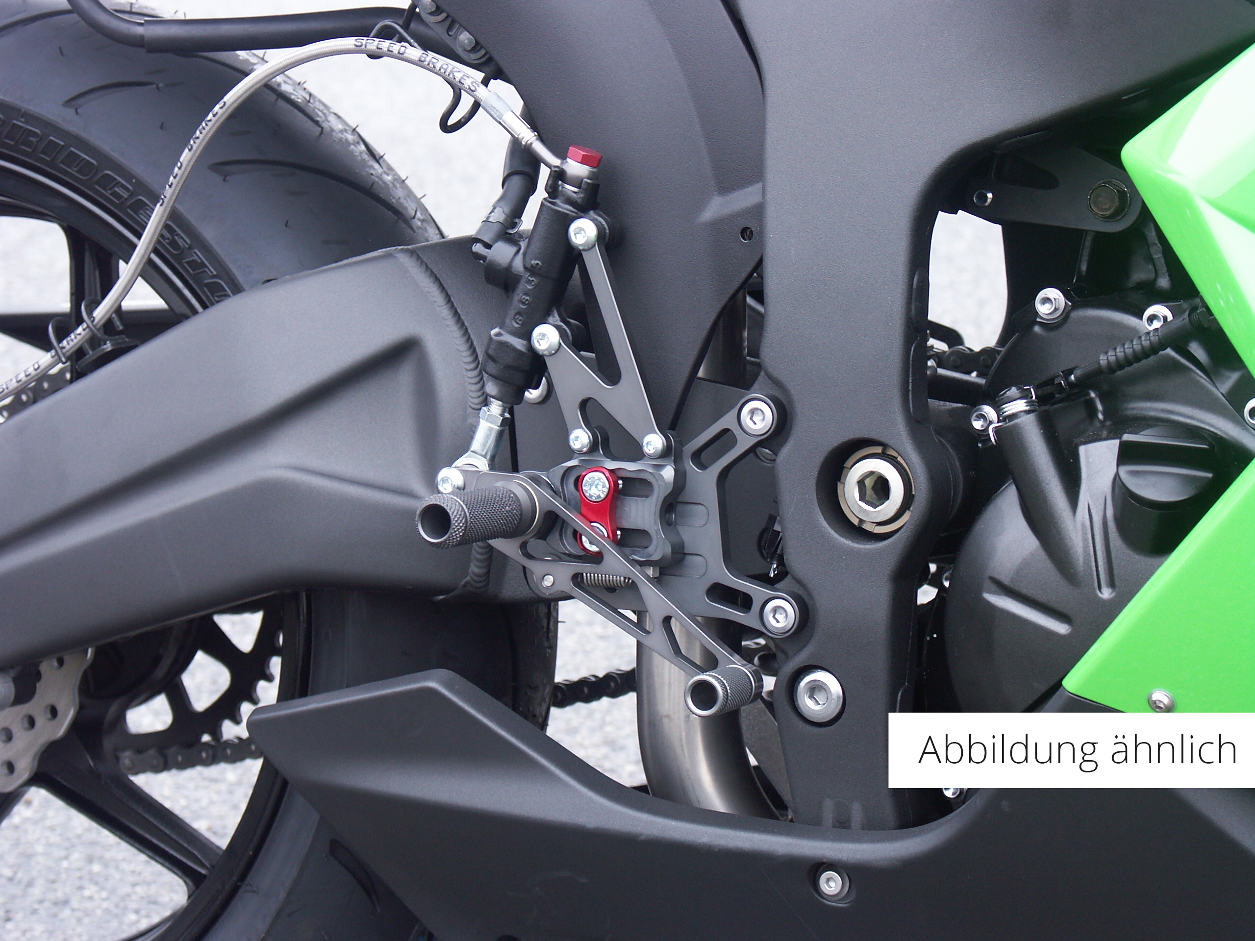 Sistema de reposapiés LSL 2Slide para Kawasaki ZX-6R, ZX-6RR, 2003-2004, negro-rojo