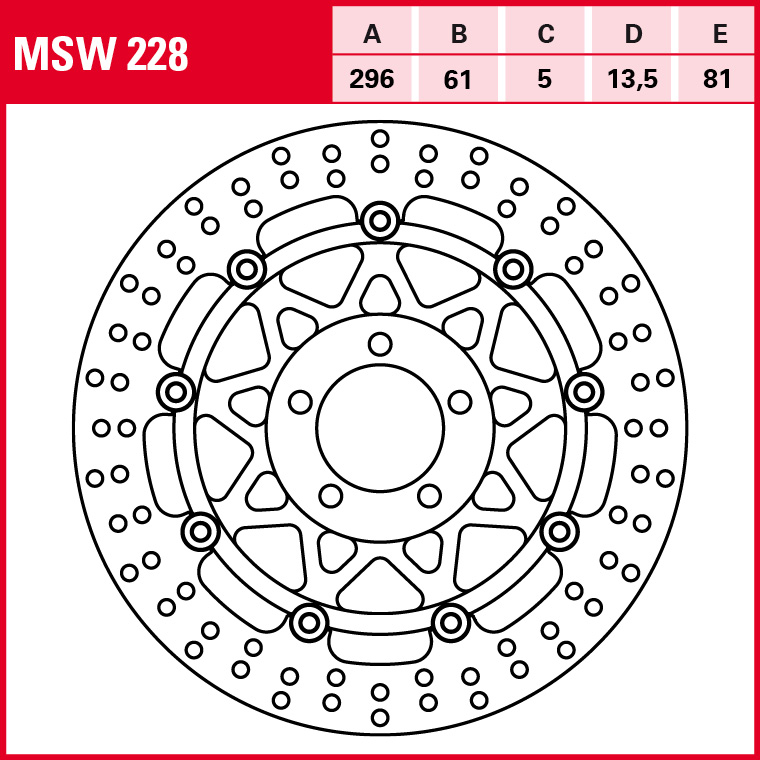 TRW disco de freno Todoterreno Flotante MSW228
