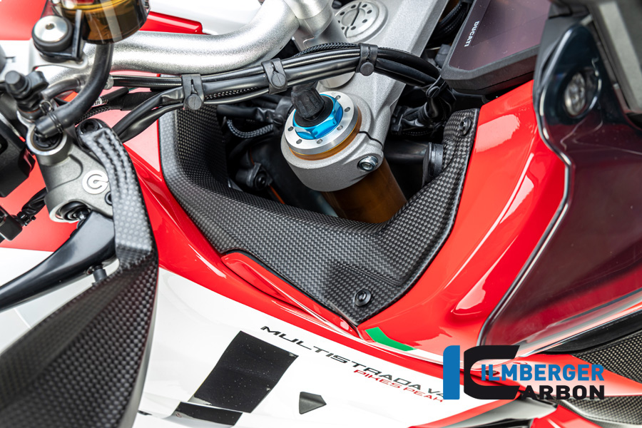 Cubierta de carbono Ilmberger lado derecho junto al cuadro de instrumentos, mate, Ducati Multistrada V4 2020-