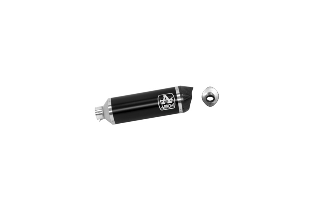 ARROW Escape DARK URBAN para Piaggio Beverly 300 HPE 2021-, aluminio negro y carbono (Solo con tubo de conexión ARROW)