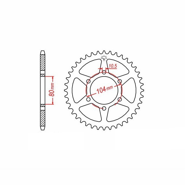 corona de acero, 33 dientes, paso 630