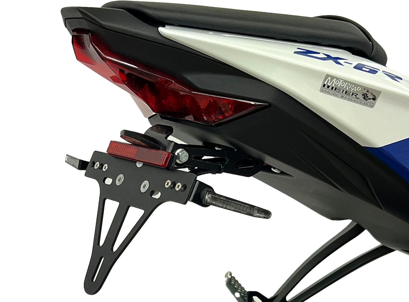 Soporte de matrícula alpha Technik para Kawasaki Ninja ZX-6R, año del modelo 2024-