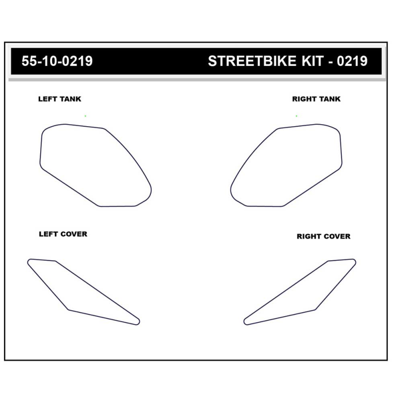 Stompgrip Tank Pad hybrid, Volcano, für Kawasaki Ninja 500, Z 500, 2024-2026