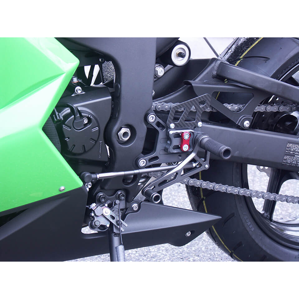 Sistema de reposapiés LSL 2Slide para Kawasaki ZX-6R, 2007-2008, negro-rojo
