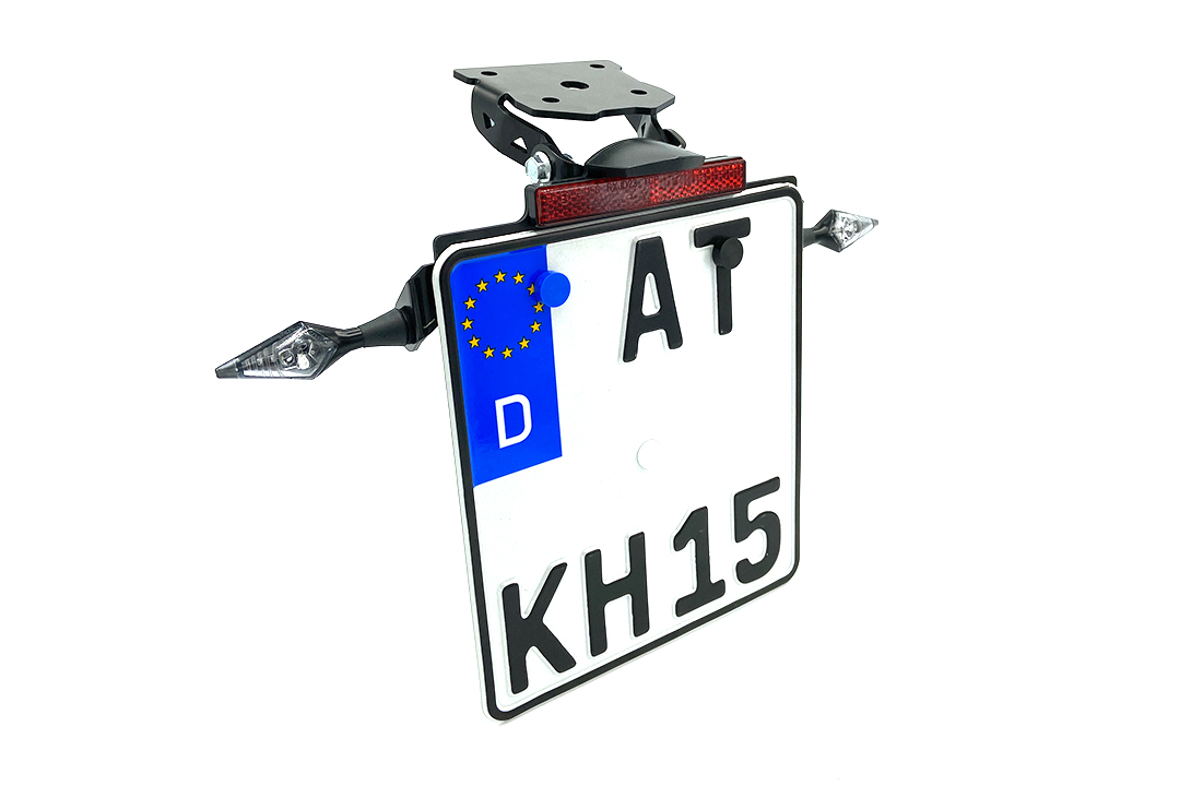 Soporte de matrícula alpha Technik para Kawasaki Z800; Tipo ZR800F, ZR800C, ZR800A, a partir del año de modelo 2013-