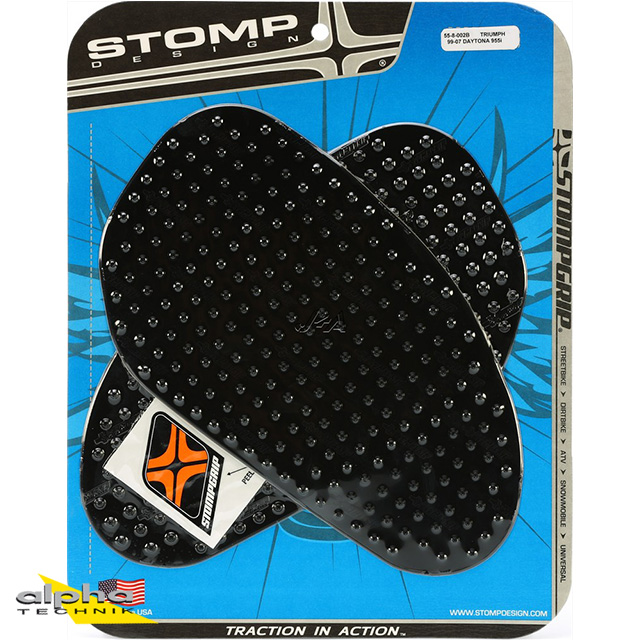 Stompgrip negro, Volcano, para Triumph Daytona 650, 2004-2005