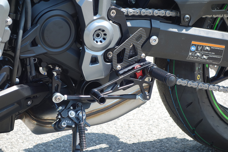 Sistema de estriberas LSL 2Slide para Kawasaki Z900, 2017-2019, negro-rojo