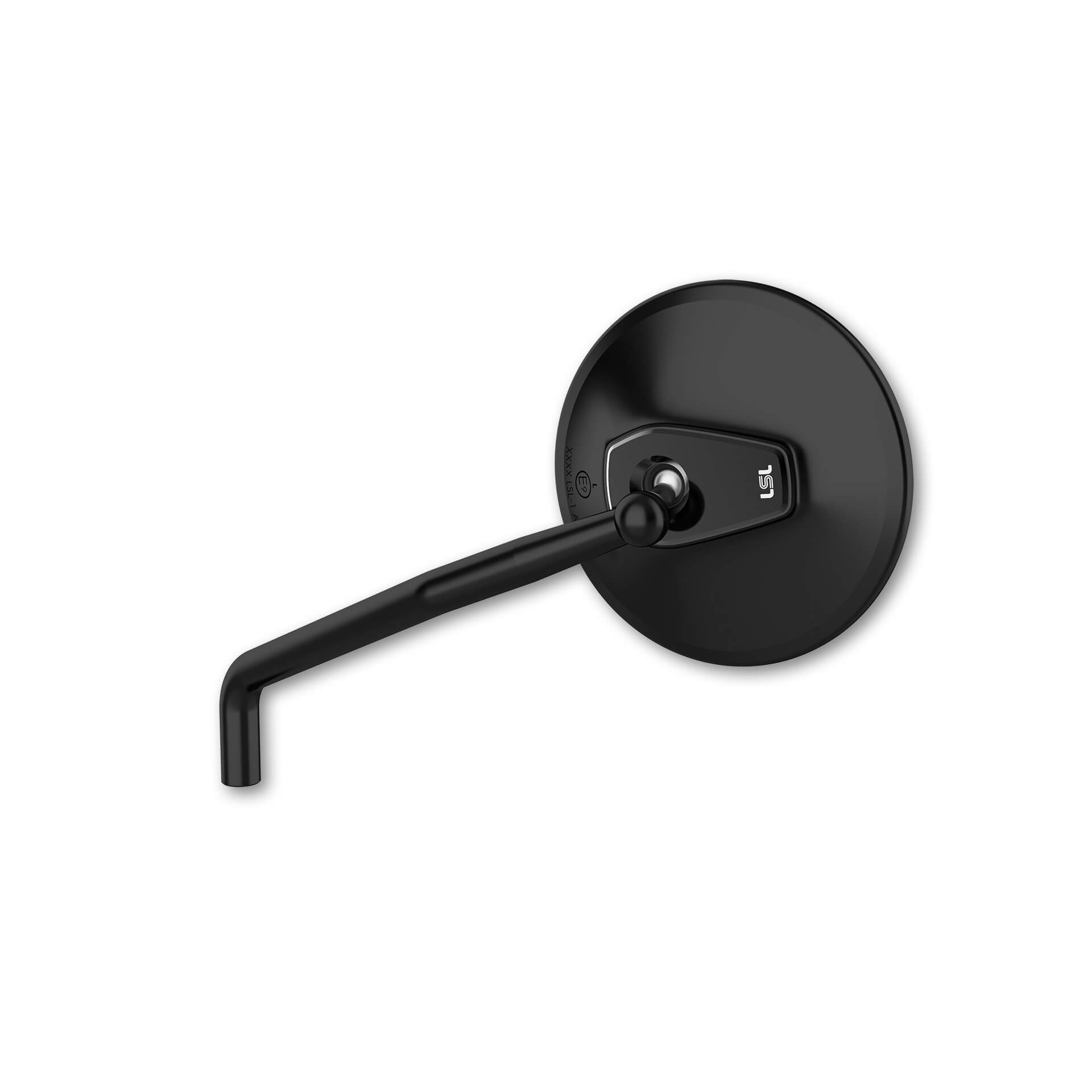 Espejo manillar LSL ERGONIA, diámetro 95 mm, negro, con homologación calle, ECE, apto para lado derecho y lado izquierdo, contenido del envío: por pares con adaptadores para Yamaha-rosca a izquierdas
