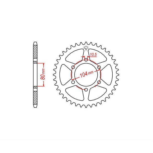 corona de Acero, 32 Dientes, Paso 630