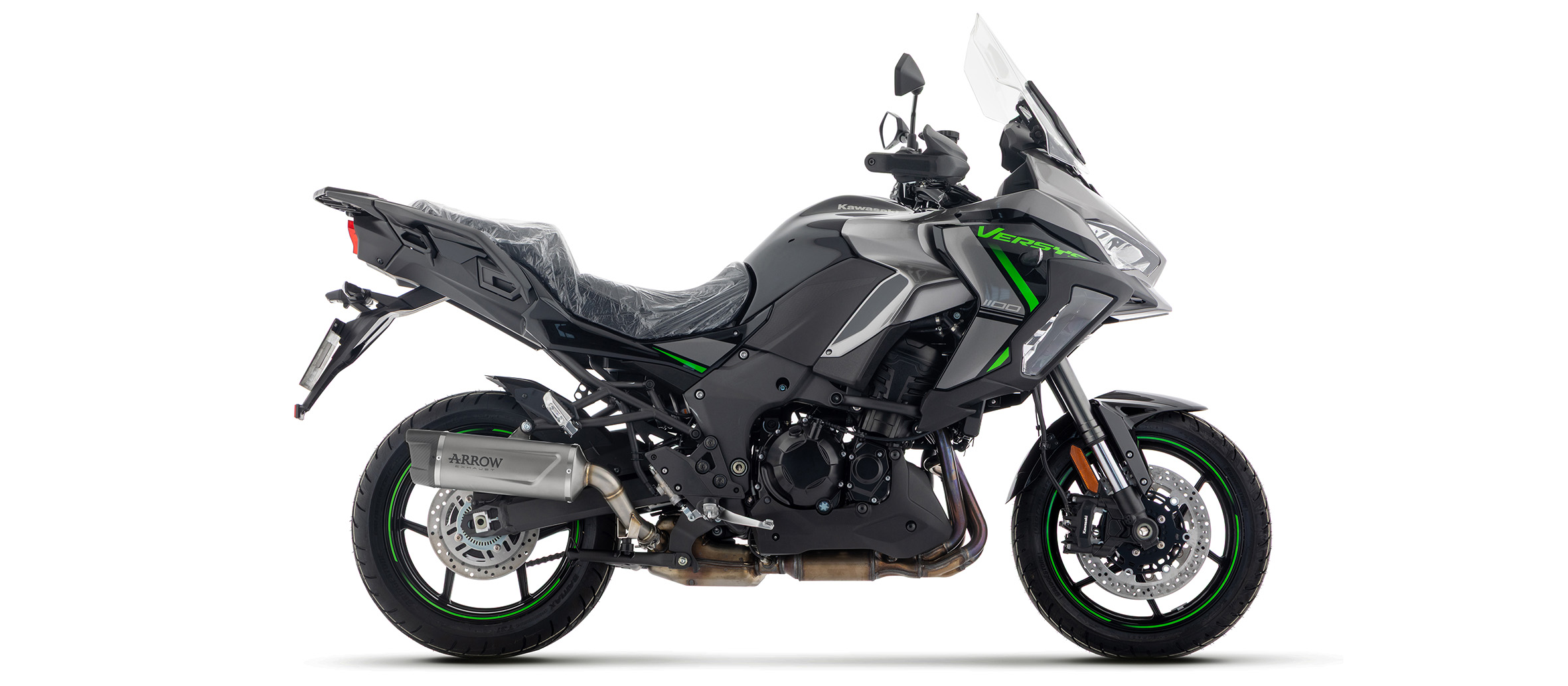 ARROW Escape INDY RACE EVO Titanio para Kawasaki Versys 1100 Año modelo 2025-