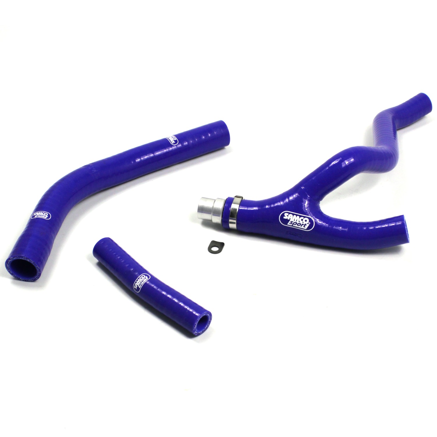 Kit de mangueras de silicona SAMCO SPORT con pieza en Y - Diseño de competición con pieza de aluminio azul para Yamaha YZ450F año del modelo 2014-2017