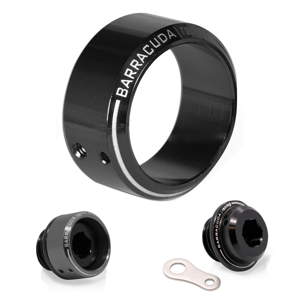 Inserto anodizado negro para tapón de llenado de aceite Ø 28 mm compatible con BC-HN102, BC-YN102 y BC-SN102