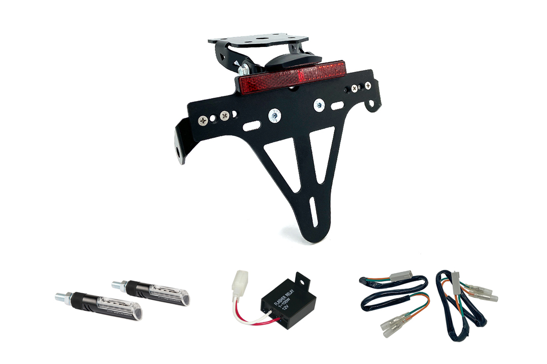 Soporte de matrícula-luz de intermitente-Kit IDEA para Kawasaki Z800 a partir del año de modelo 2013 (Trasero)
