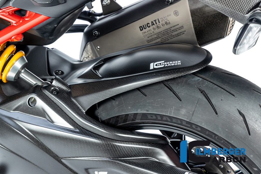 Guardabarros de carbono Ilmberger trasero con cubierta de latiguillo de freno, mate, Ducati Multistrada V4 Pike's Peak 2022-