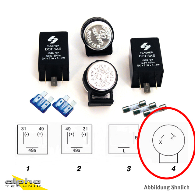 luz de intermitente relé 12V 2 x 8W hasta 23W + 3,4W