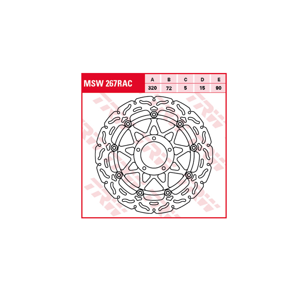TRW disco de freno Racing flotante MSW267RAC-SP