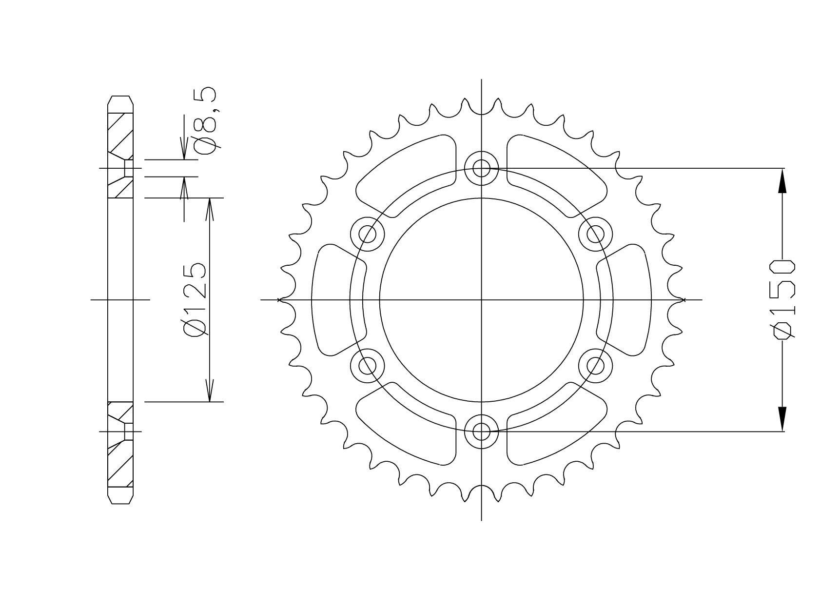 Kit de cadena DID con cadena 520ZVM-X, color estándar, para GasGas EC250/EC250F, año del modelo 2020- y EC350F, año del modelo 2021-