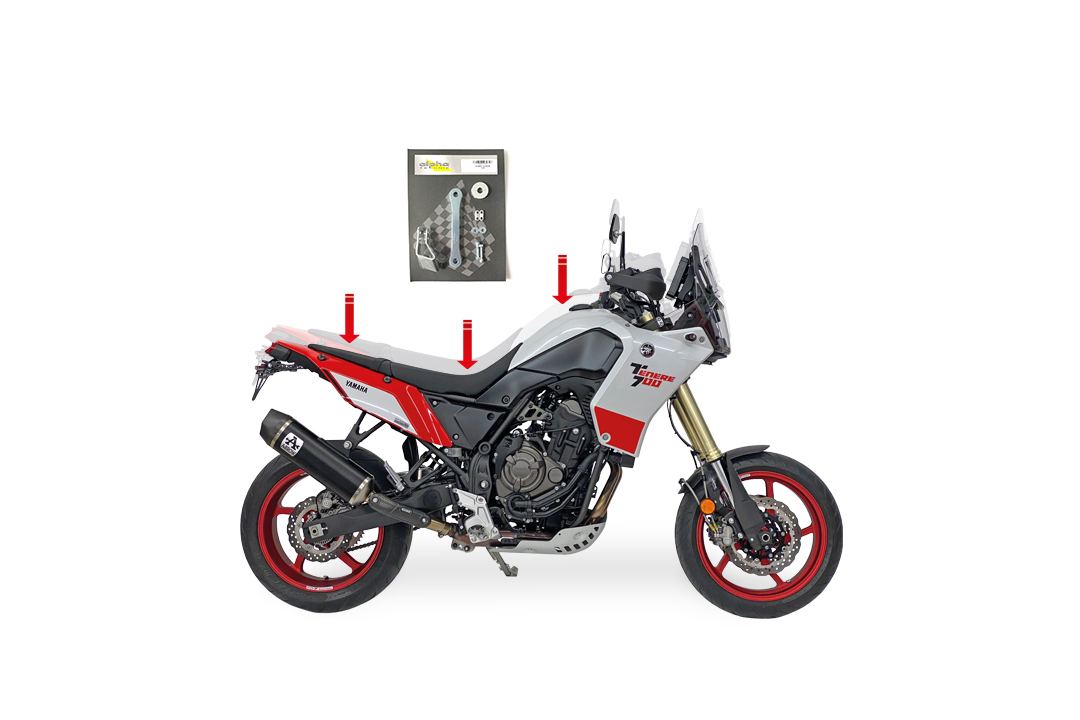 Kit de descenso alpha Technik 40mm para Yamaha Tenere 700, DM07 / DM08 / DM11 / DM15 / DM16, a partir del año de modelo 2019-
