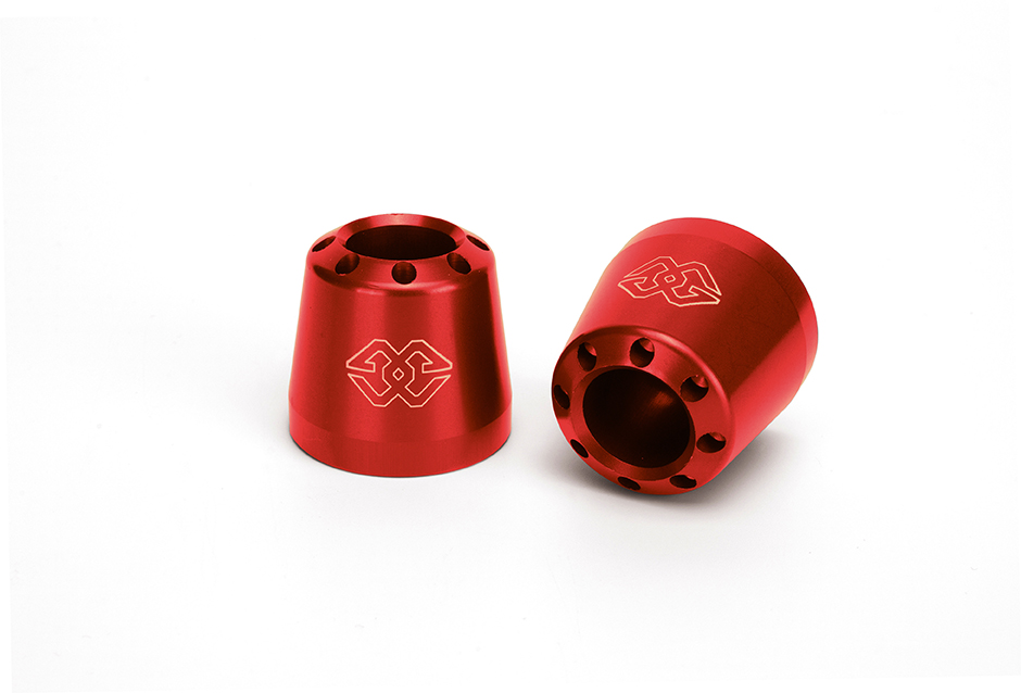 GILLES Contrapesos de manillar de aluminio CO-22-R anodizado rojo