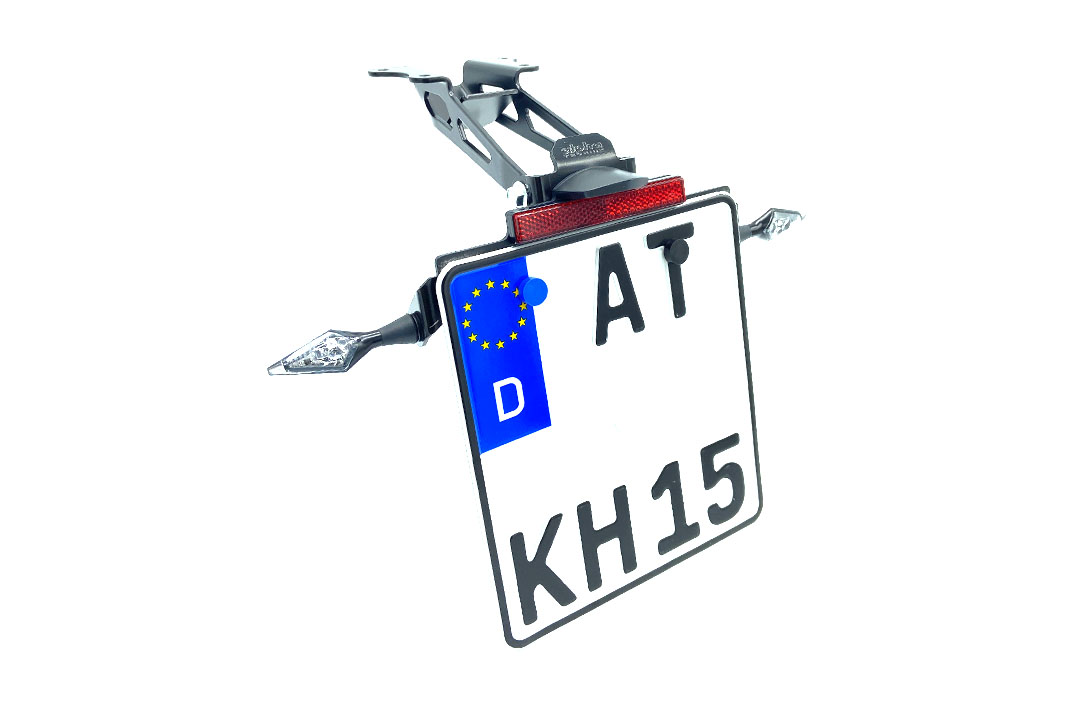 Soporte de matrícula alpha Technik para Yamaha Tracer 9 / GT / Y-AMT / GT Y-AMT, a partir del año modelo 2021-, Tipo RN70 / RN99 / RNA1