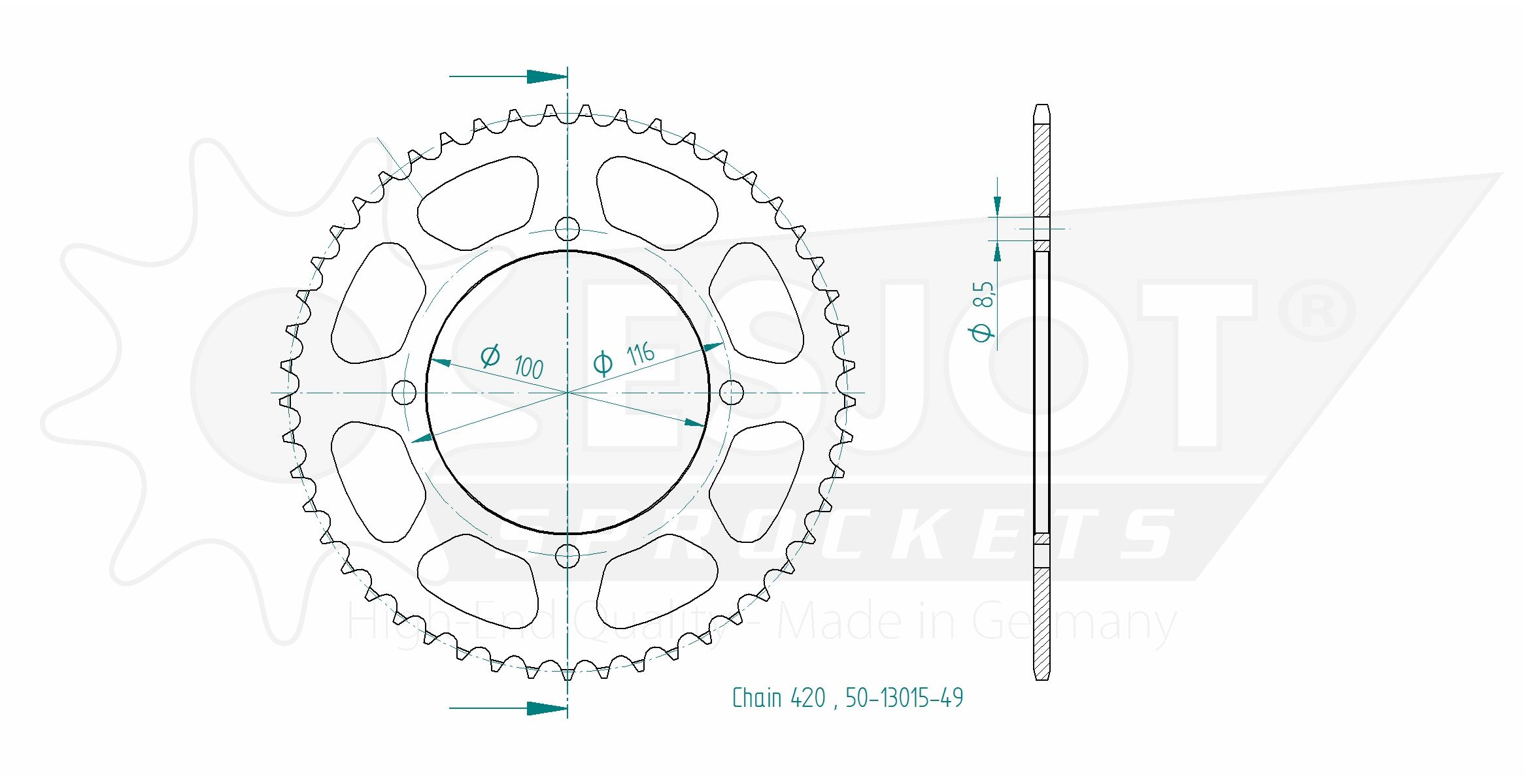 Esjot corona Z-49 Kawasaki KX60 KX80 KX85 KX100