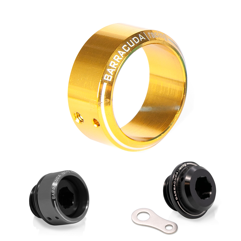 Inserto anodizado dorado para tapón de llenado de aceite Ø 28 mm compatible con BC-HN102, BC-YN102 y BC-SN102