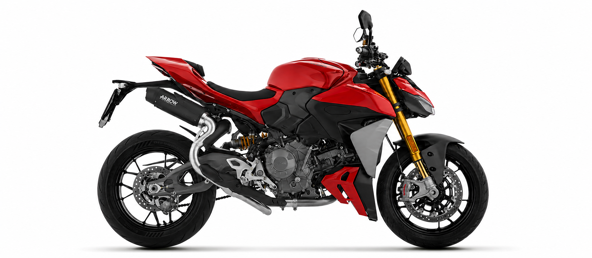 Escape ARROW ROUND-SIL DARK Titanio para Ducati Panigale V2, V2S, 2025-
