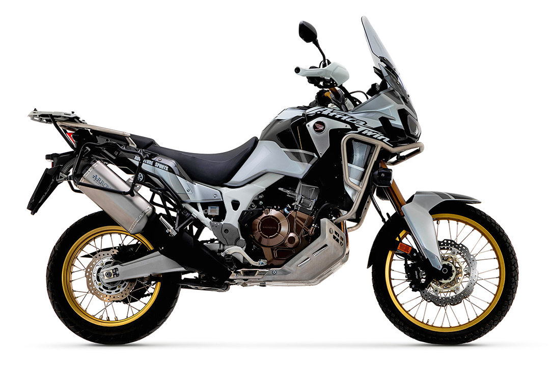 ARROW Silencioso SONORA para Honda Africa Twin Adventure Sports año del modelo 2018-2019, titanio y tapa final de carbono