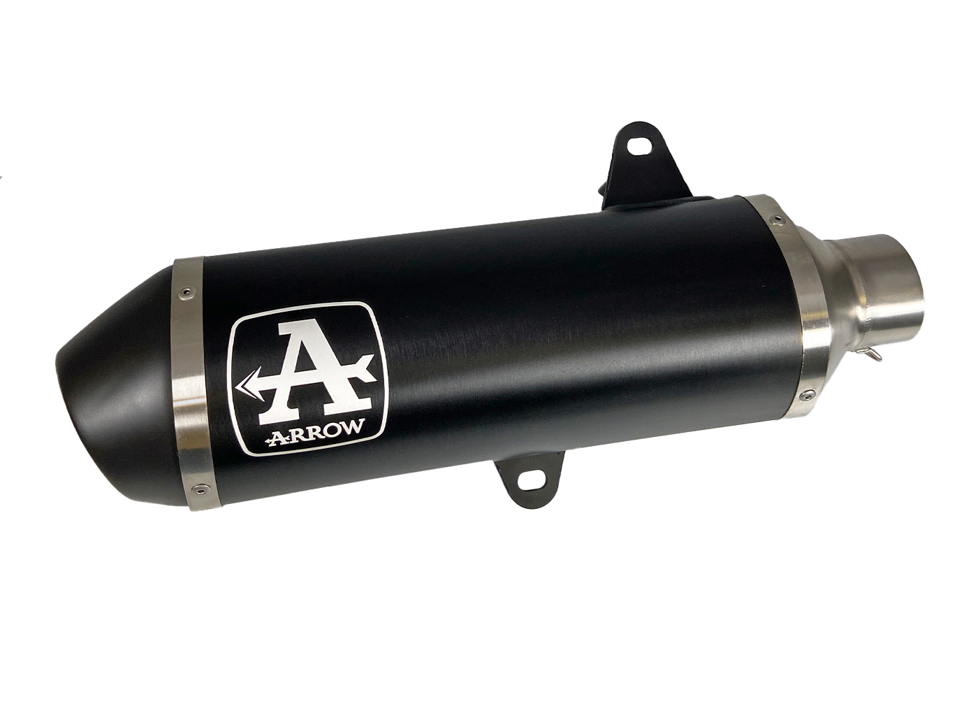 Silenciador ARROW URBAN para Honda Forza 350 / SH350 2021-, aluminio negro con tapa final de acero inoxidable negro