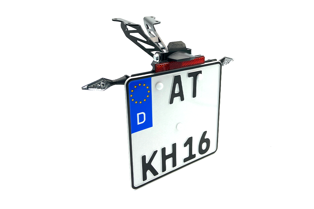 Soporte de matrícula alpha Technik para Yamaha MT09 / Tracer 900, Tipo RN29 / RN43 / RN57 Año del modelo 2015-