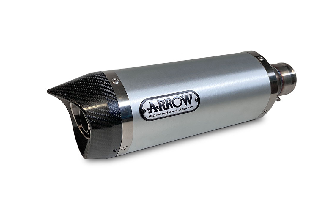 Escape ARROW THUNDER para Yamaha MT07 / Tracer 700 2014-2020, Aluminio con tapa final de carbono (Solo con colector ARROW)