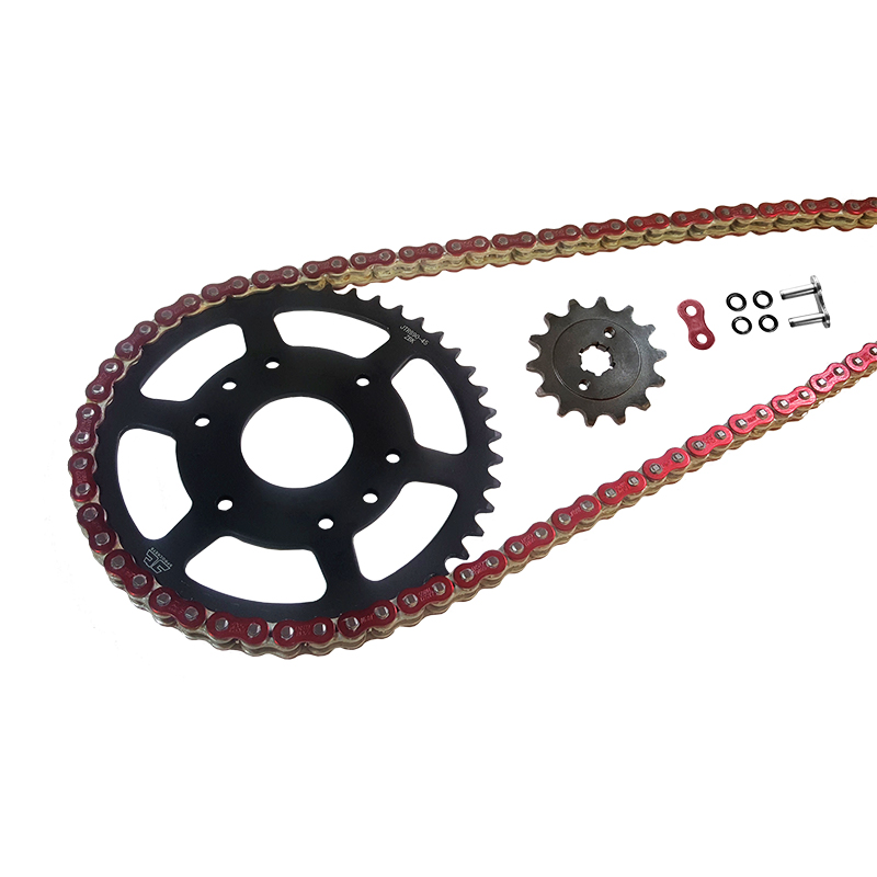 Kit de cadena EK-Chain 530 MVXZ-2 para Honda CB1000R Tipo SC60 a partir del año modelo 2008- Color Rojo
