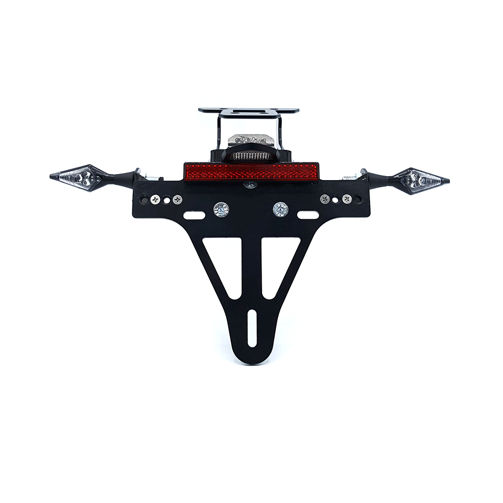 alpha Technik Kit de soporte de matrícula-luz de intermitente X-LED (anterior, delanteroe + trasero) para Kawasaki Z650 y Ninja 650 Tipo: ER650K / EX650M a partir del año de modelo 2020