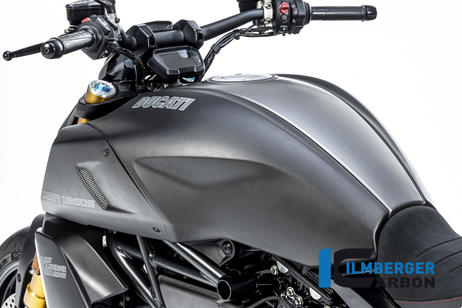 Cubierta de carbono Ilmberger depósito de gasolina lado izquierdo, mate, Ducati Diavel 1260, 2019-